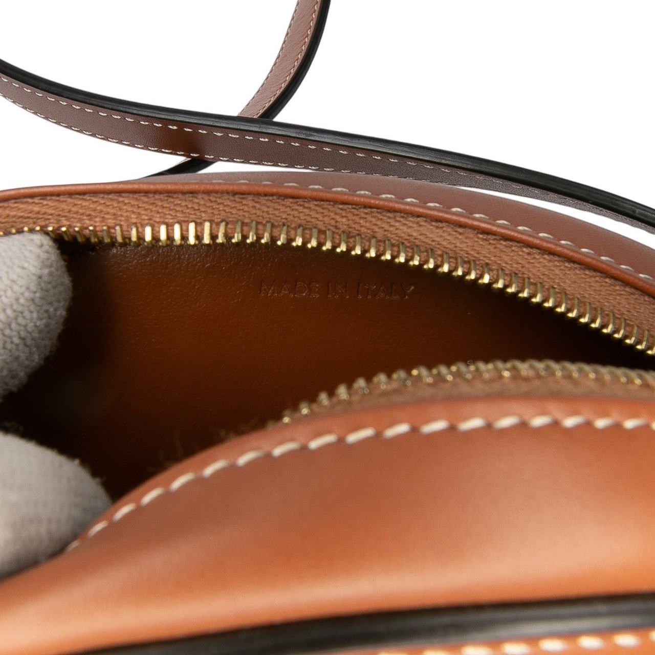 Celine Small Calfskin Cuir Triomphe Oval Crossbody Bruin