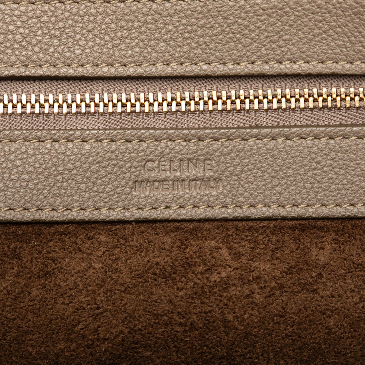 Celine Small Leather Phantom Cabas Tote Bruin