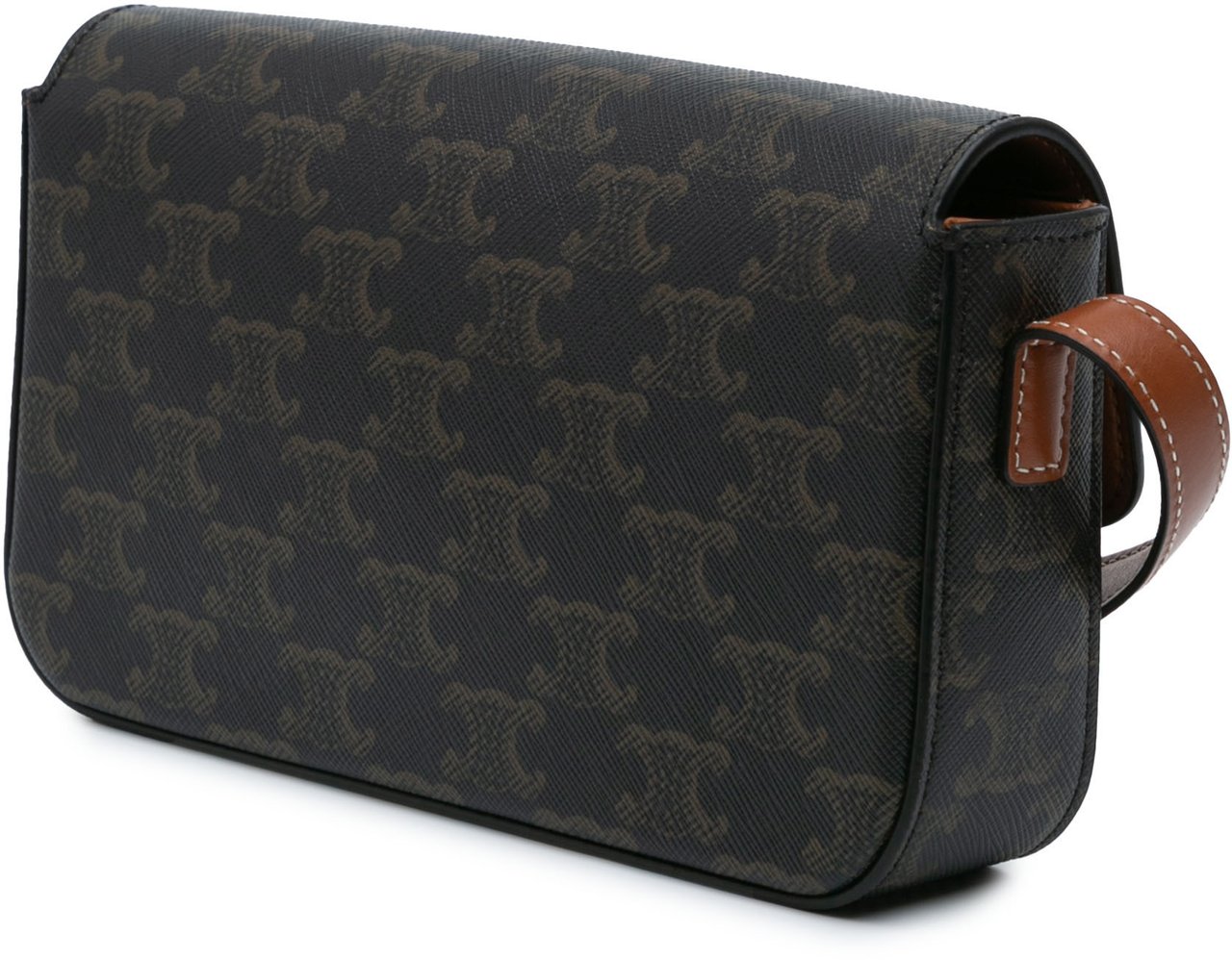Celine Triomphe Coated Canvas Claude Shoulder Bag Bruin