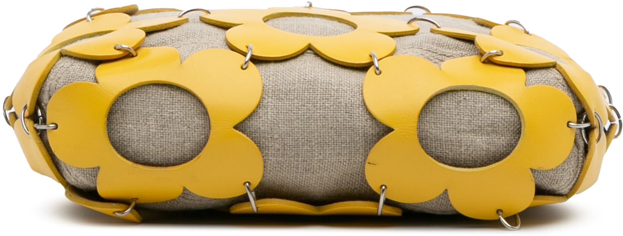 Celine Canvas and Leather Cutout Flower Crossbody Bruin