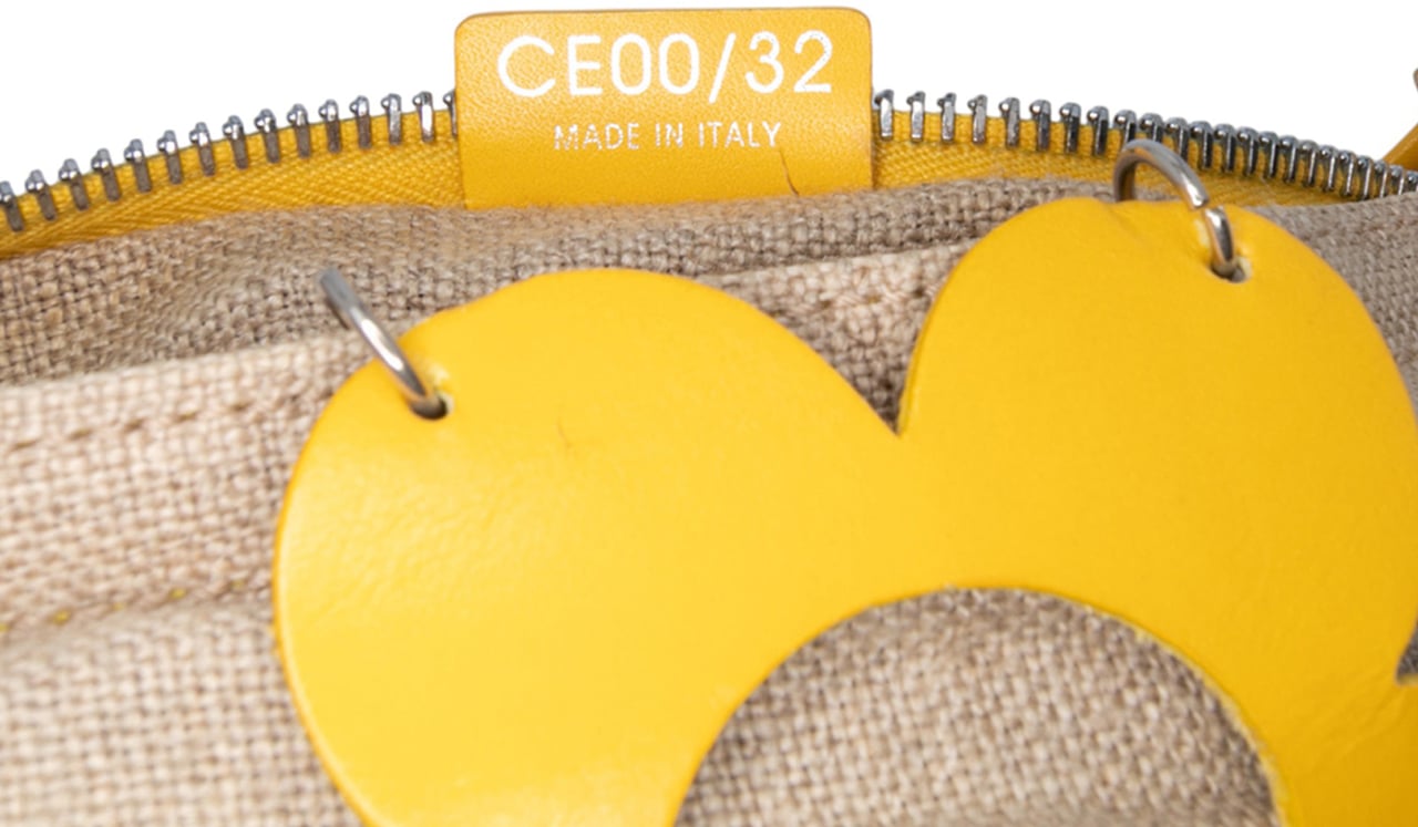 Celine Canvas and Leather Cutout Flower Crossbody Bruin