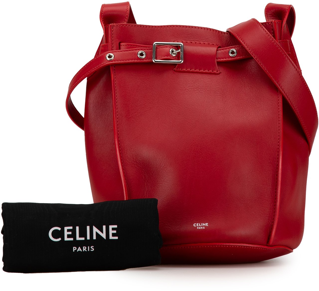 Celine Leather Big Bag Bucket Crossbody Rood