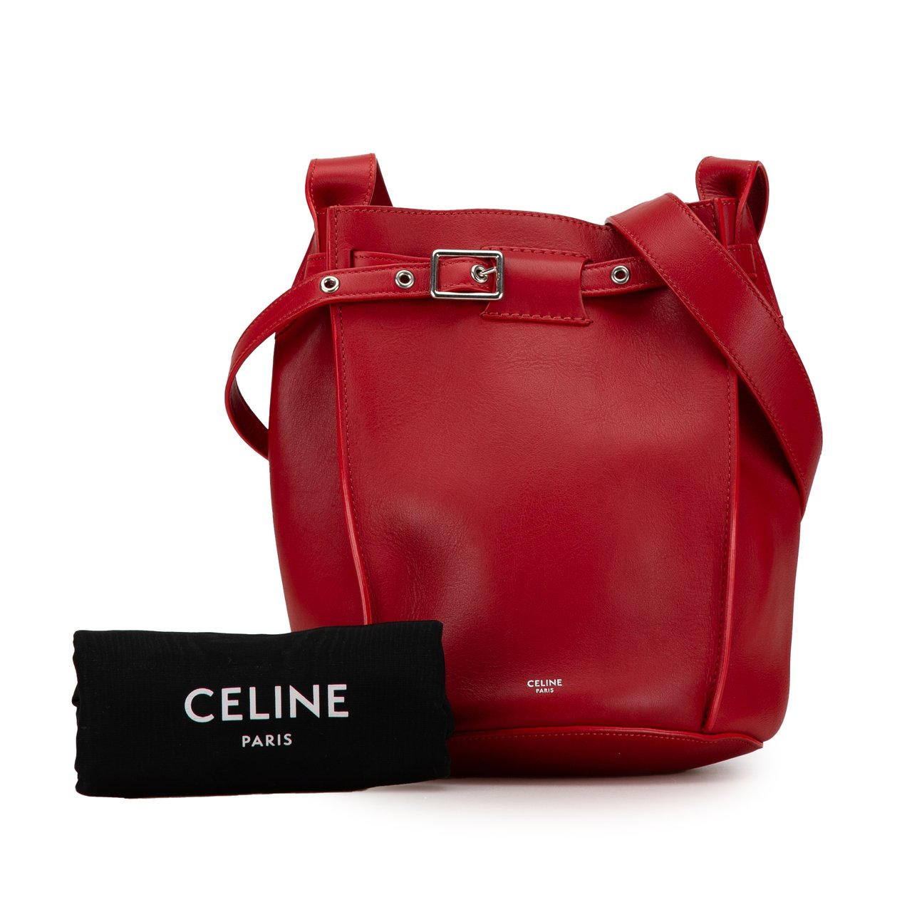 Celine Leather Big Bag Bucket Crossbody Rood