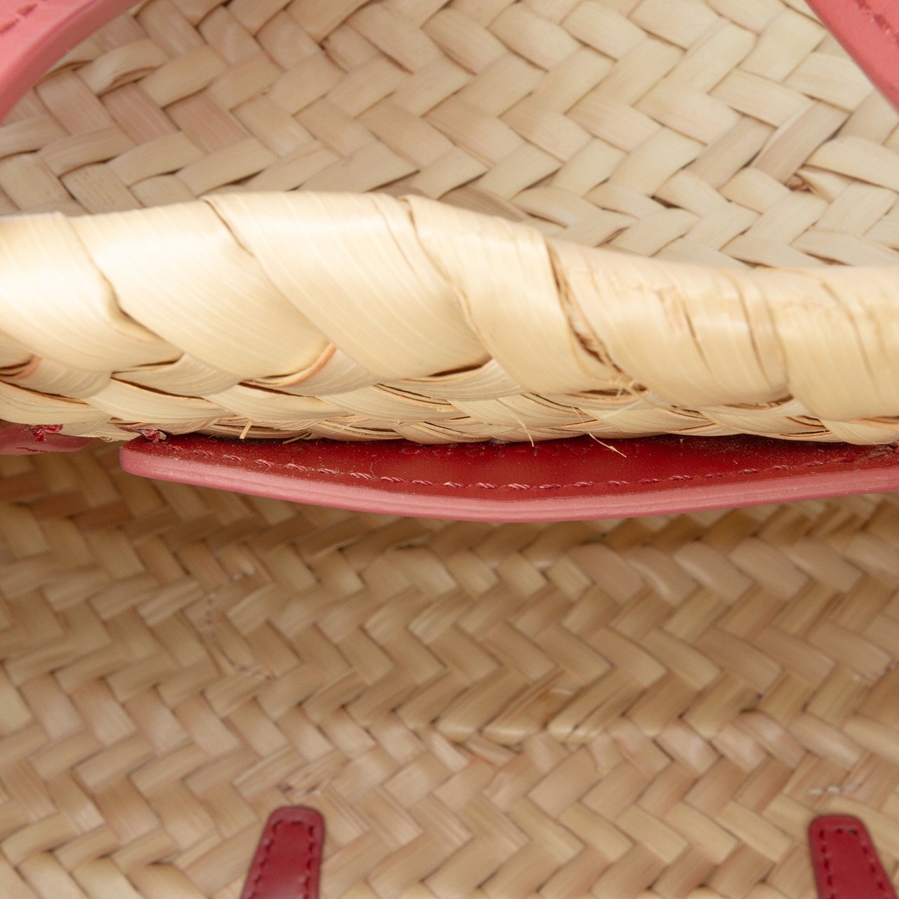 Celine Small Raffia Cuir Triomphe Classic Panier Tote Bruin