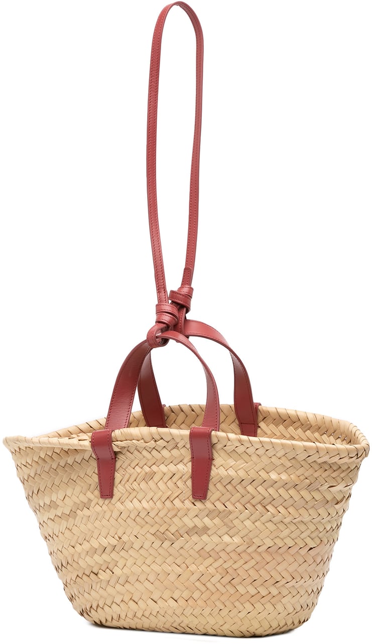 Celine Small Raffia Cuir Triomphe Classic Panier Tote Bruin