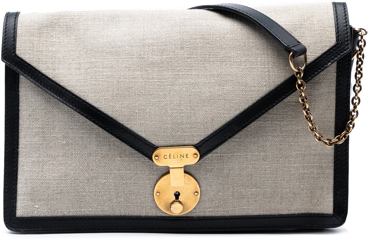 Celine Canvas and Calfskin Crossbody Bruin
