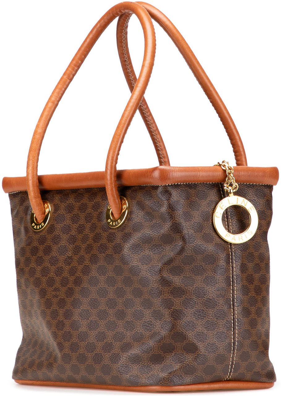 Celine Macadam Coated Canvas Handbag Bruin