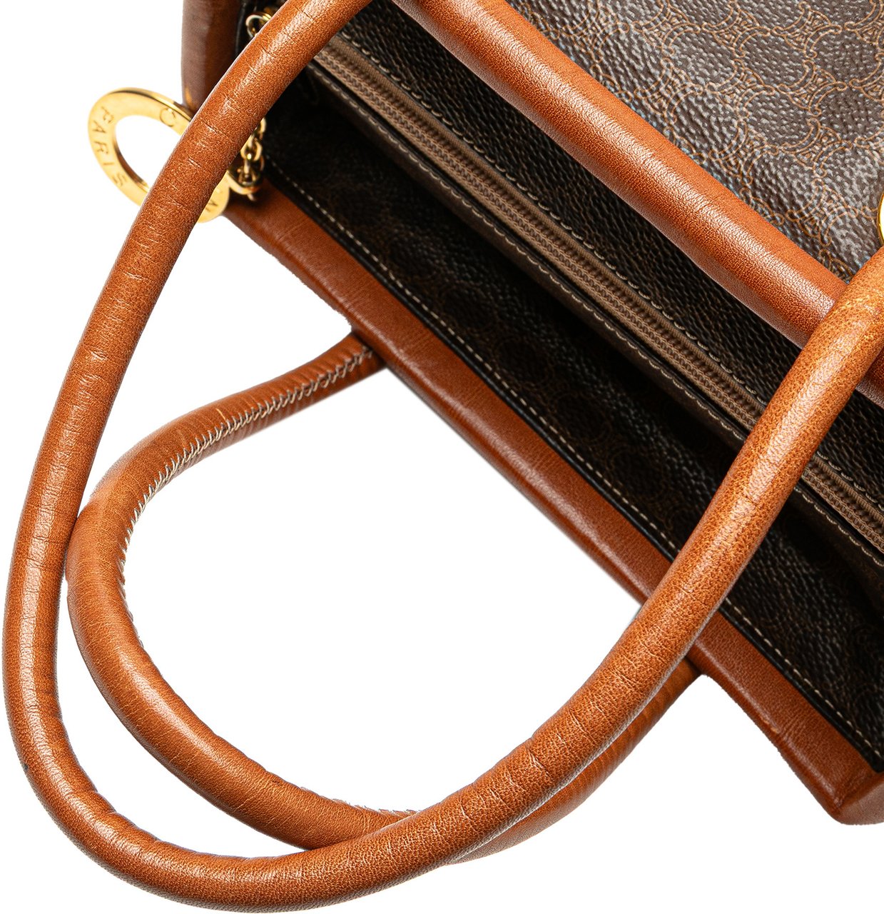 Celine Macadam Coated Canvas Handbag Bruin