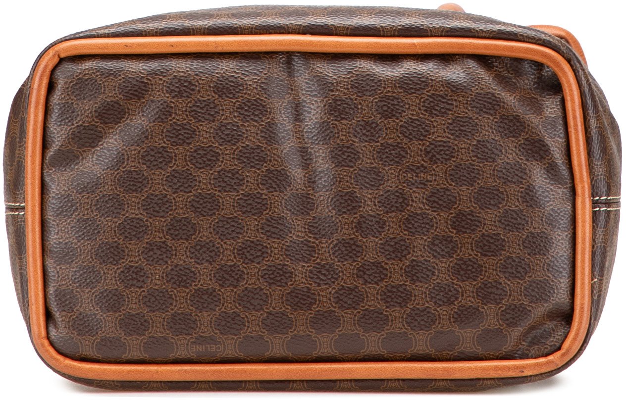 Celine Macadam Coated Canvas Handbag Bruin