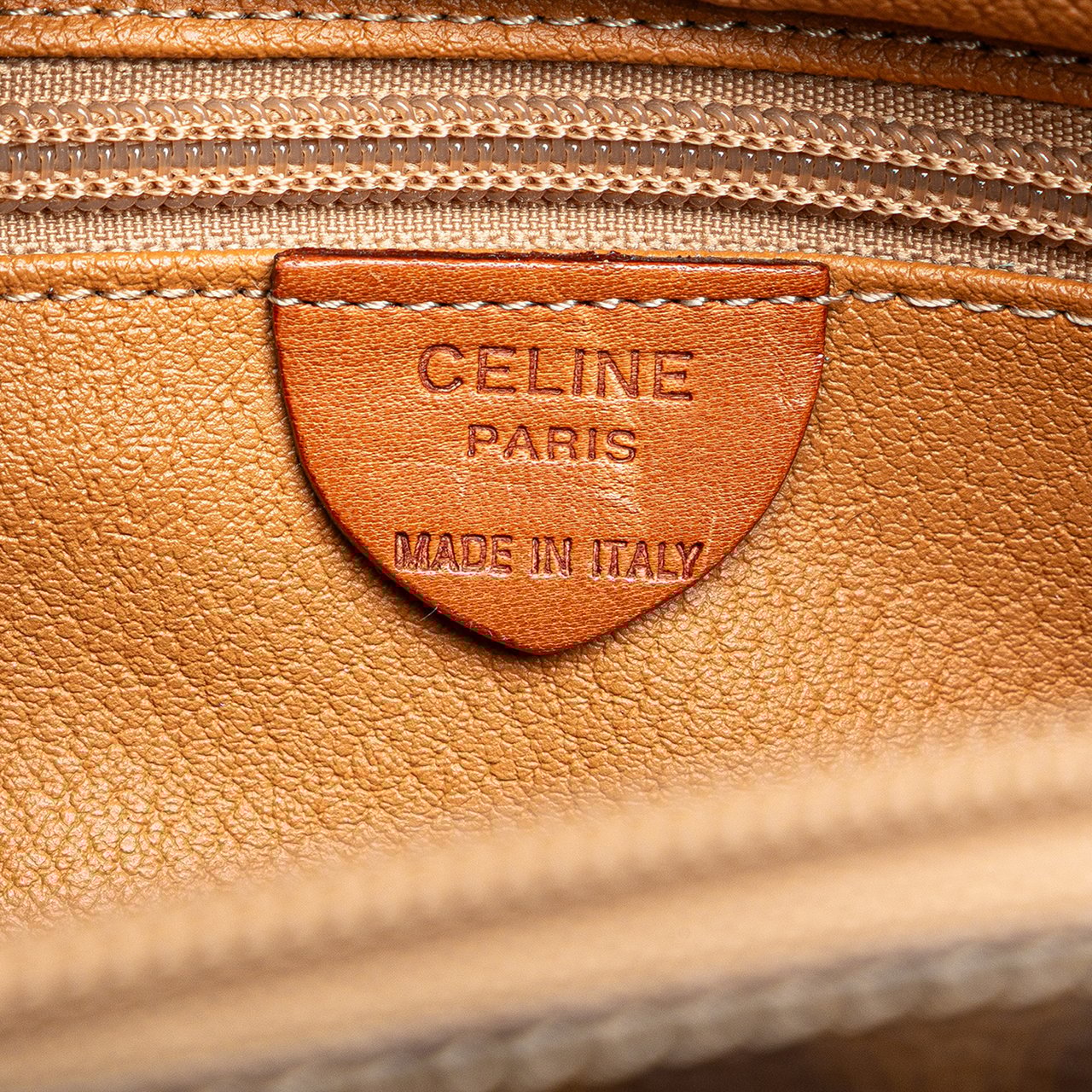 Celine Macadam Coated Canvas Handbag Bruin