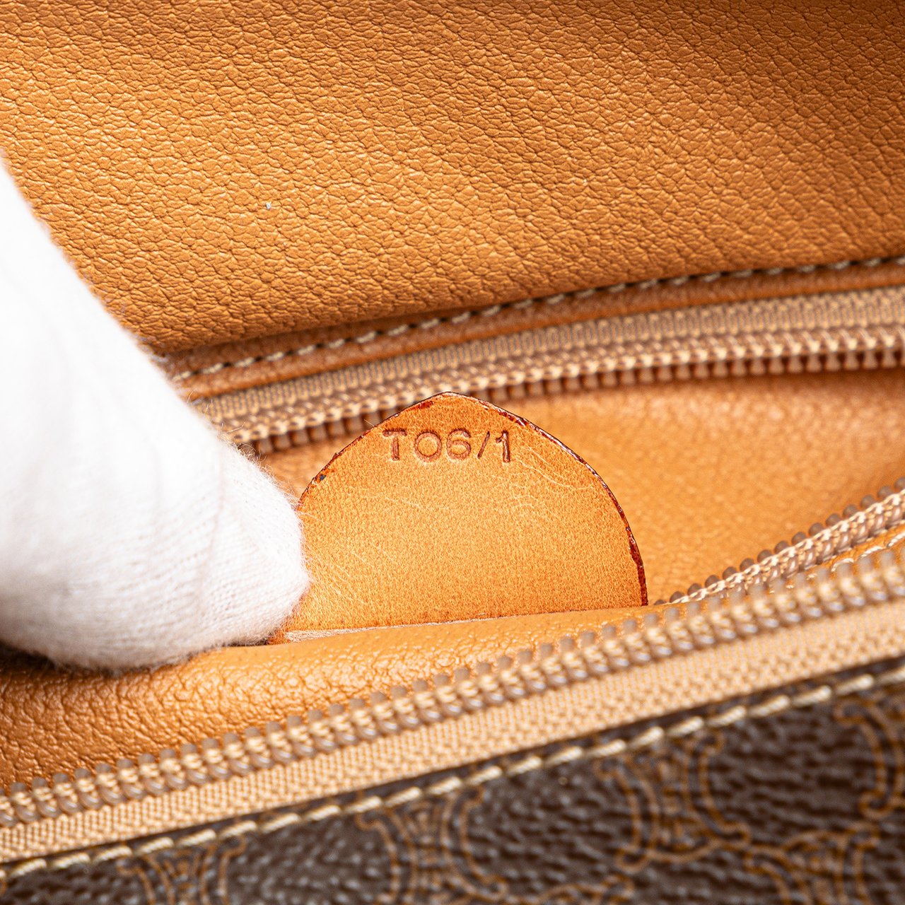 Celine Macadam Coated Canvas Handbag Bruin