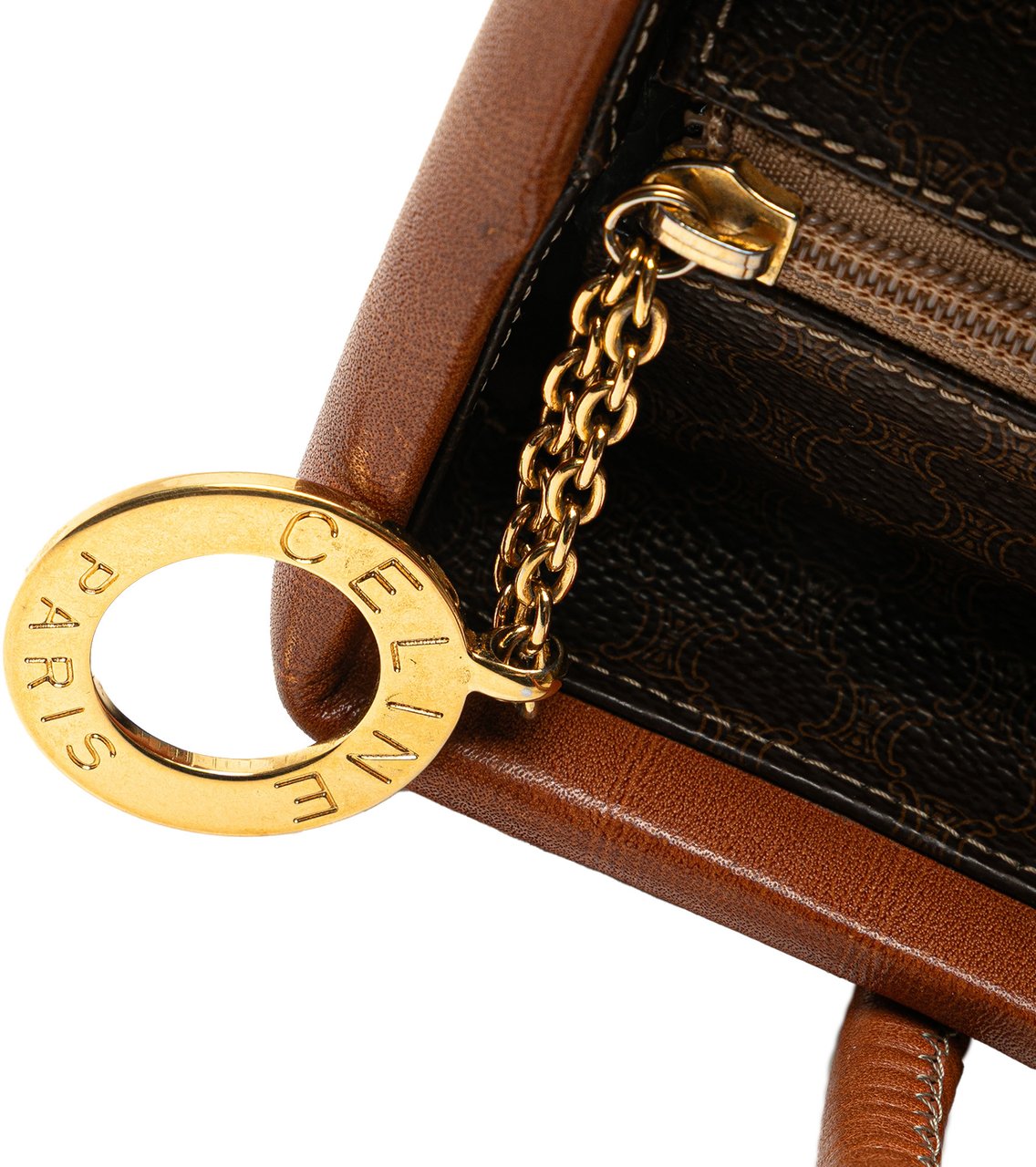 Celine Macadam Coated Canvas Handbag Bruin