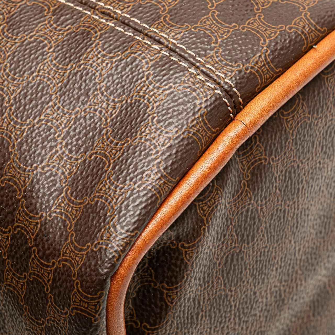 Celine Macadam Coated Canvas Handbag Bruin