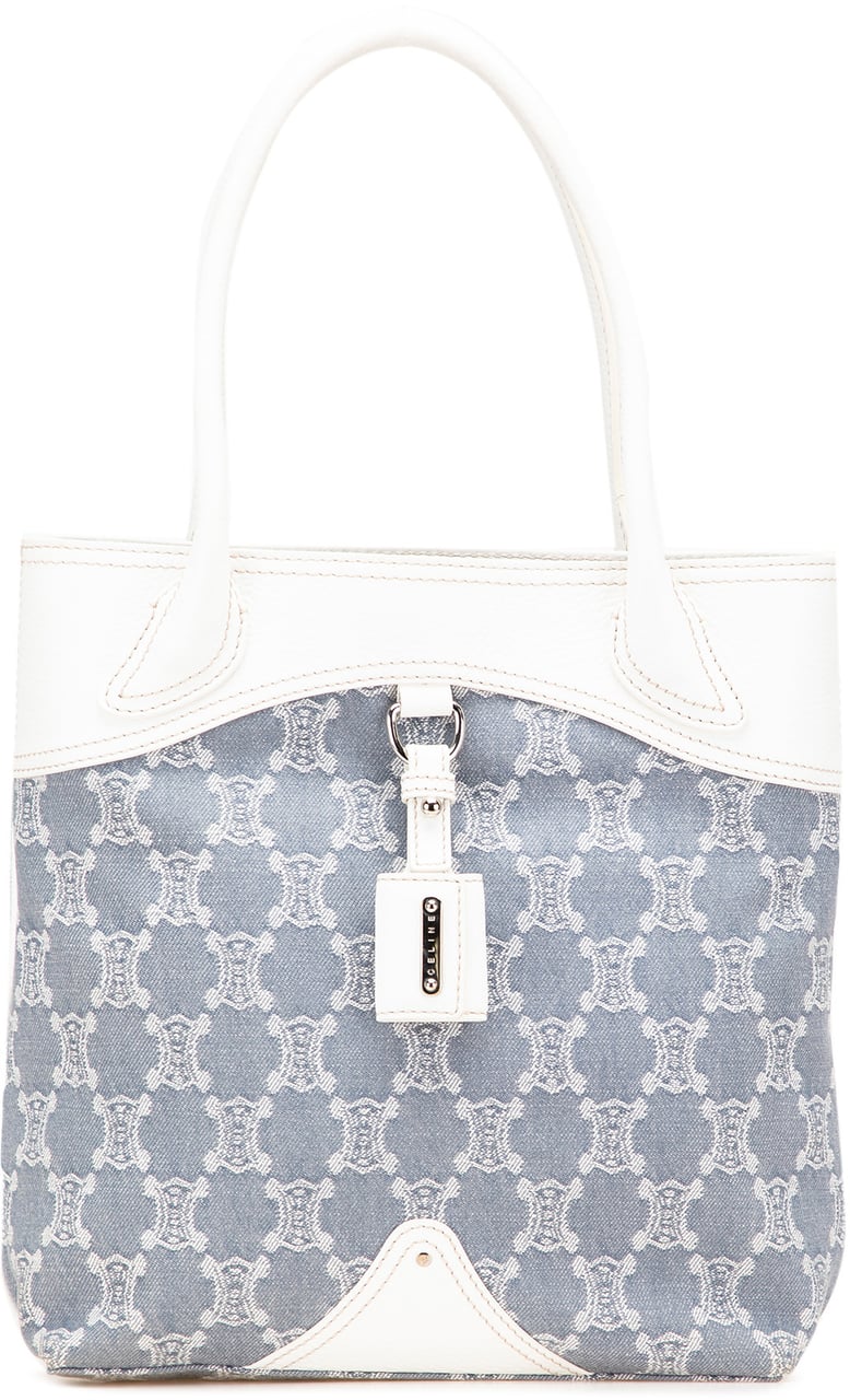Celine Macadam Denim Tote Blauw