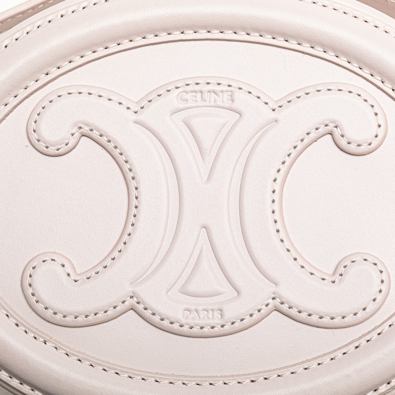 Celine Small Calfskin Cuir Triomphe Oval Crossbody Roze