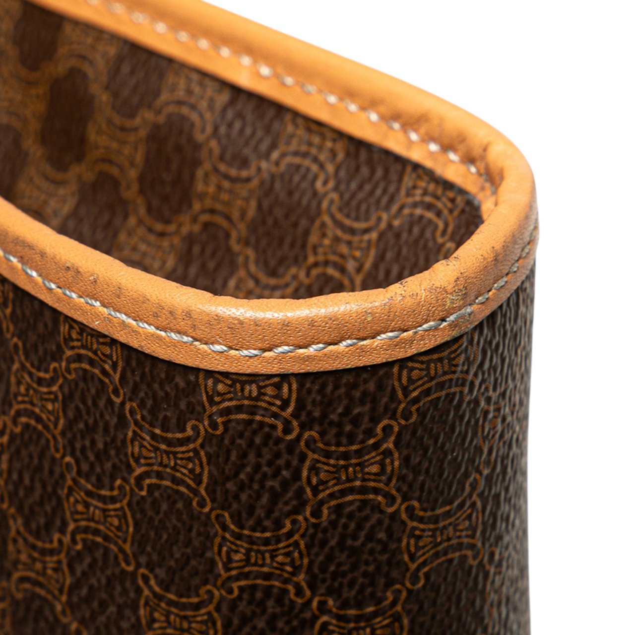 Celine Macadam Coated Canvas Clutch Bruin