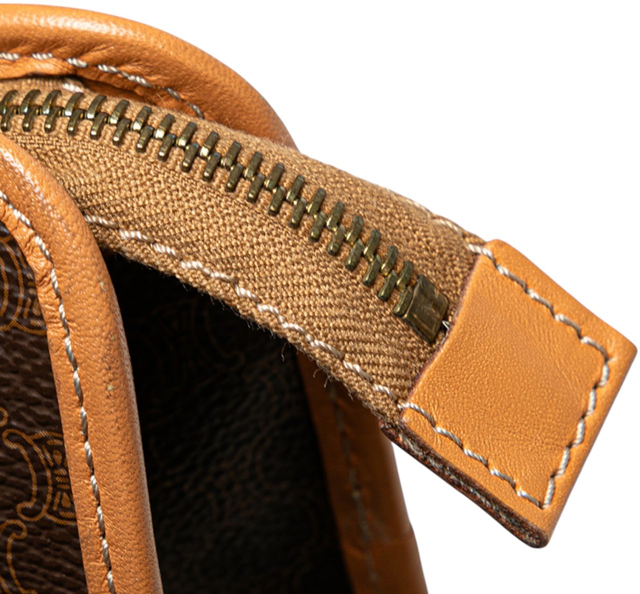 Celine Macadam Coated Canvas Clutch Bruin