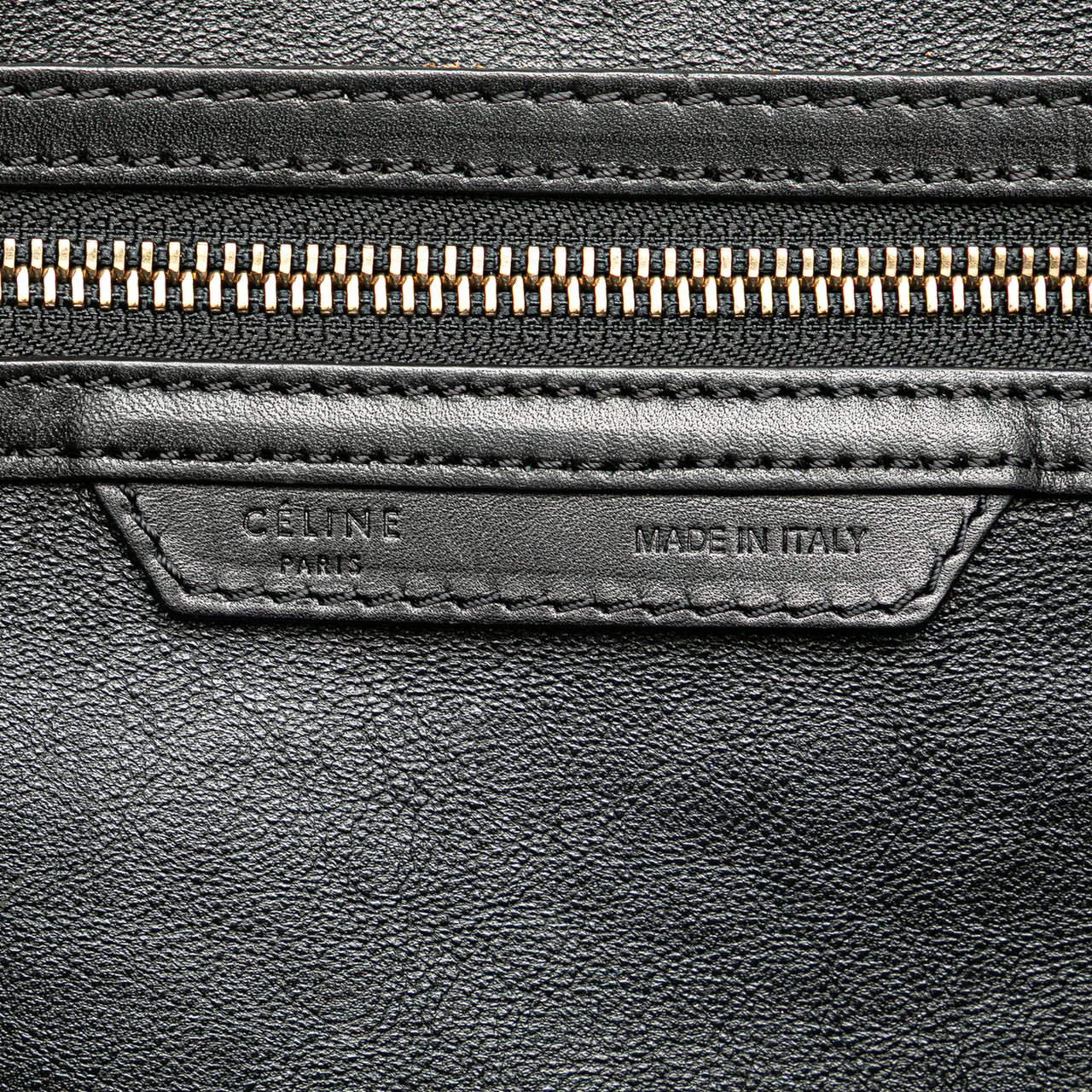 Celine Mini Canvas Tricolor Luggage Tote Bruin