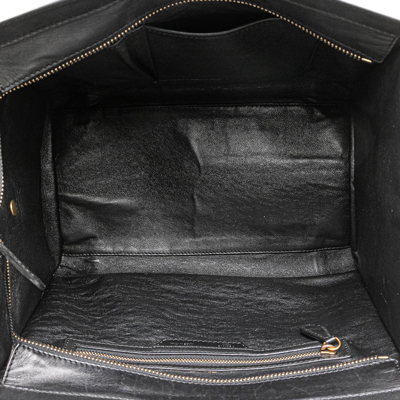 Celine Mini Canvas Tricolor Luggage Tote Bruin