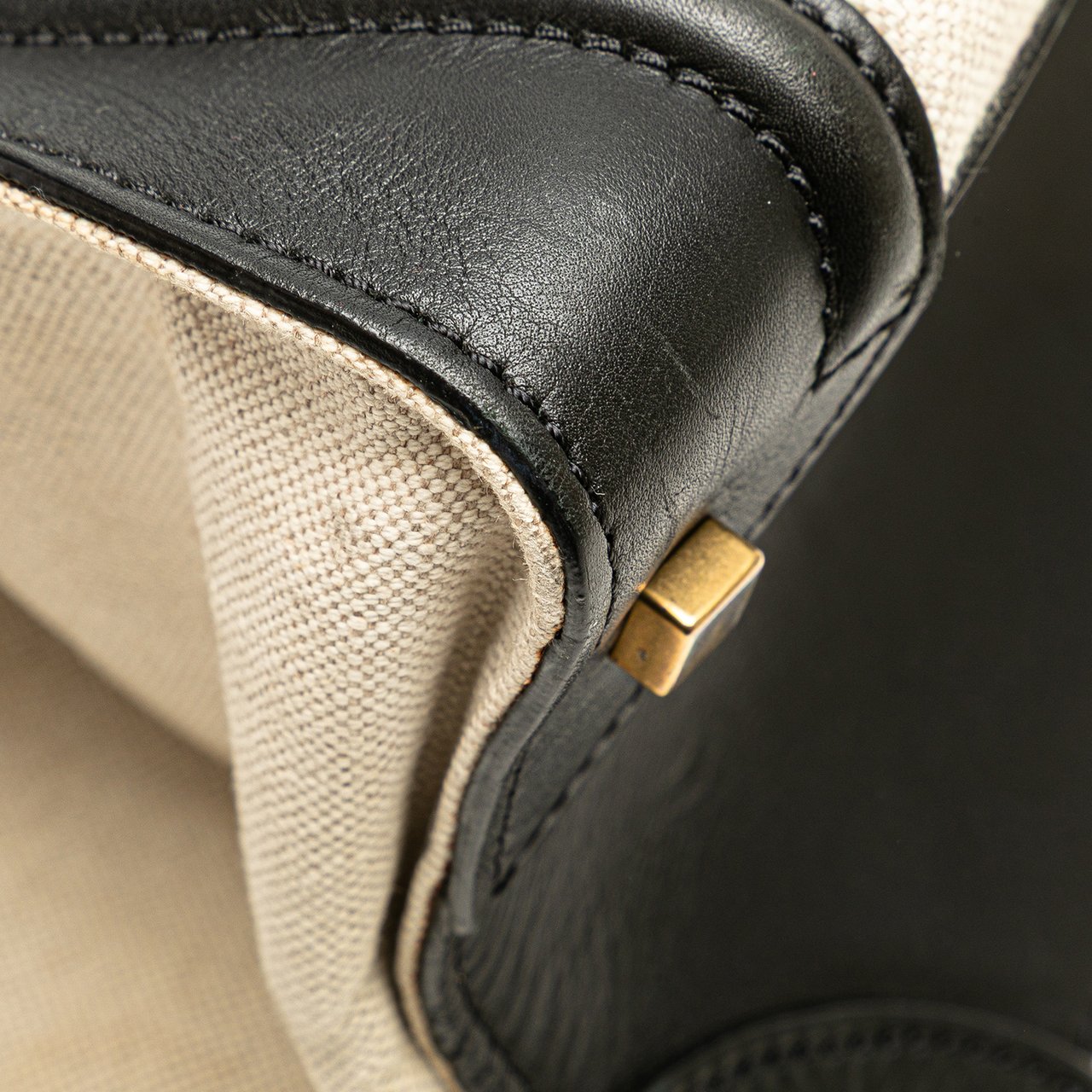 Celine Mini Canvas Tricolor Luggage Tote Bruin