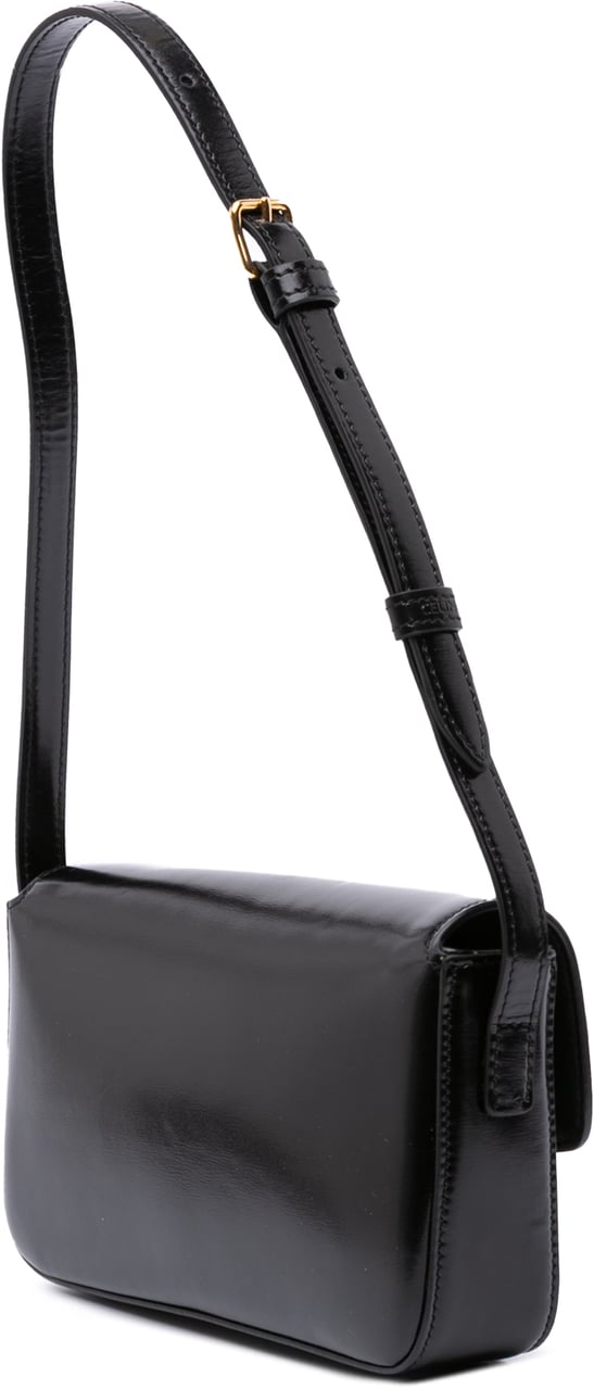 Celine Shiny Calfskin Claude Shoulder Bag Zwart