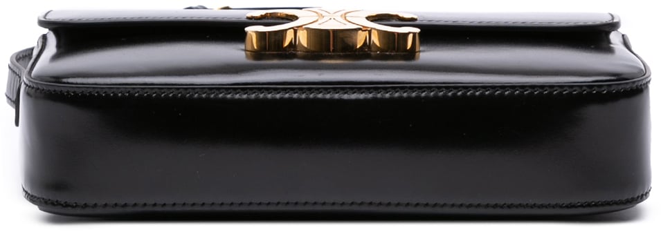 Celine Shiny Calfskin Claude Shoulder Bag Zwart