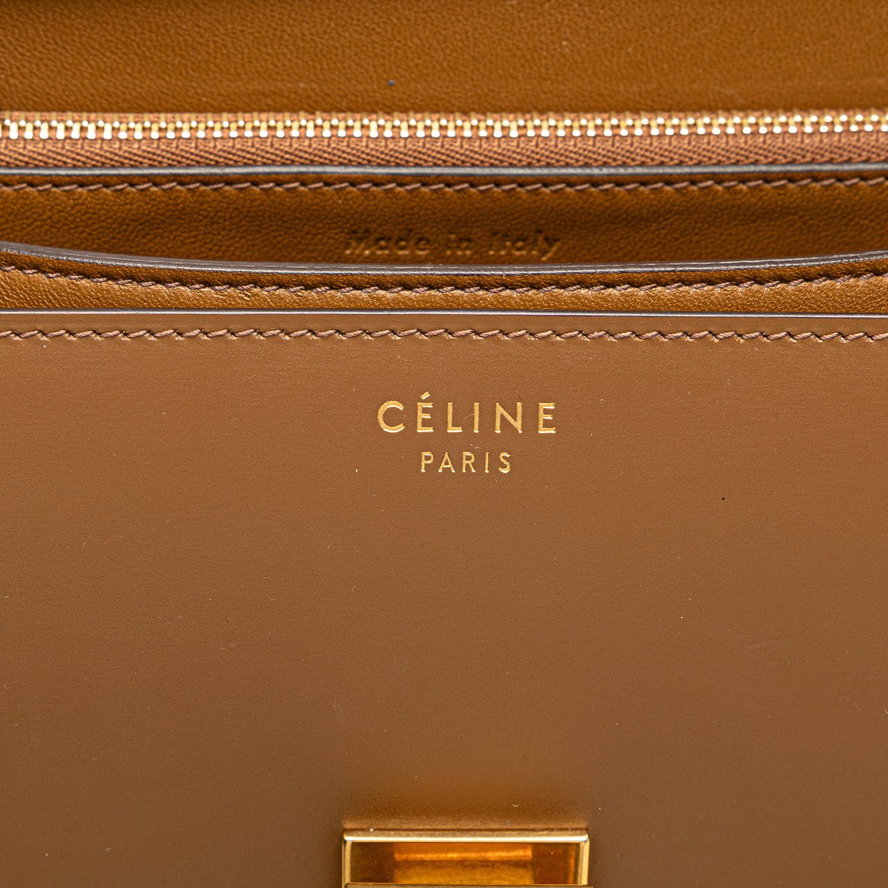 Celine Medium Calfskin Classic Box Bruin
