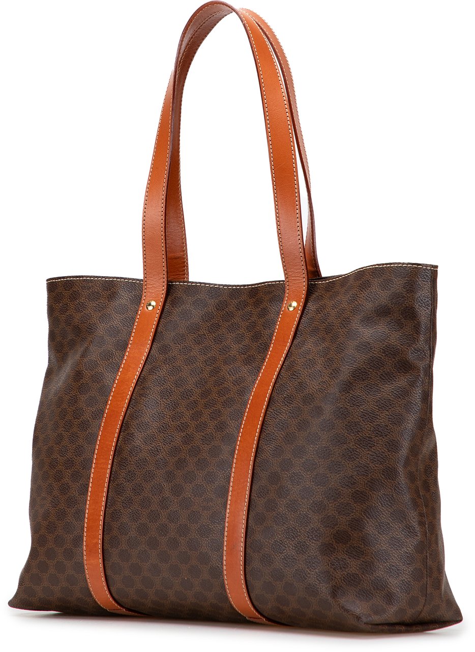 Celine Macadam Coated Canvas Tote Bruin