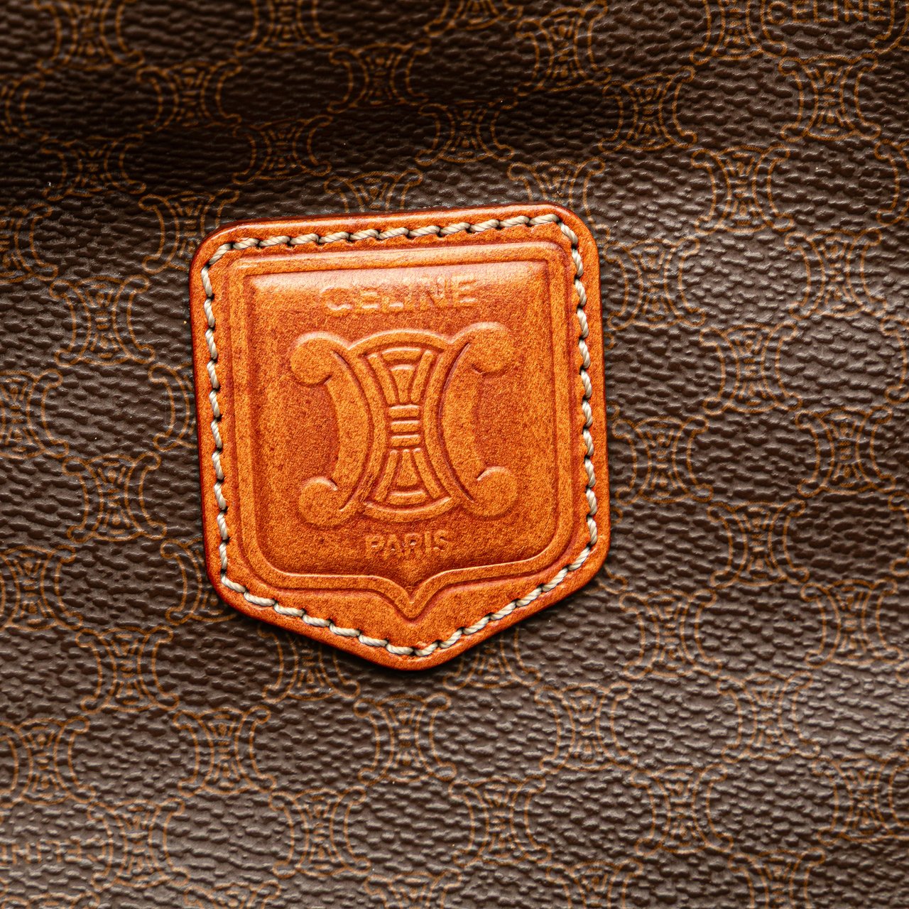 Celine Macadam Coated Canvas Tote Bruin