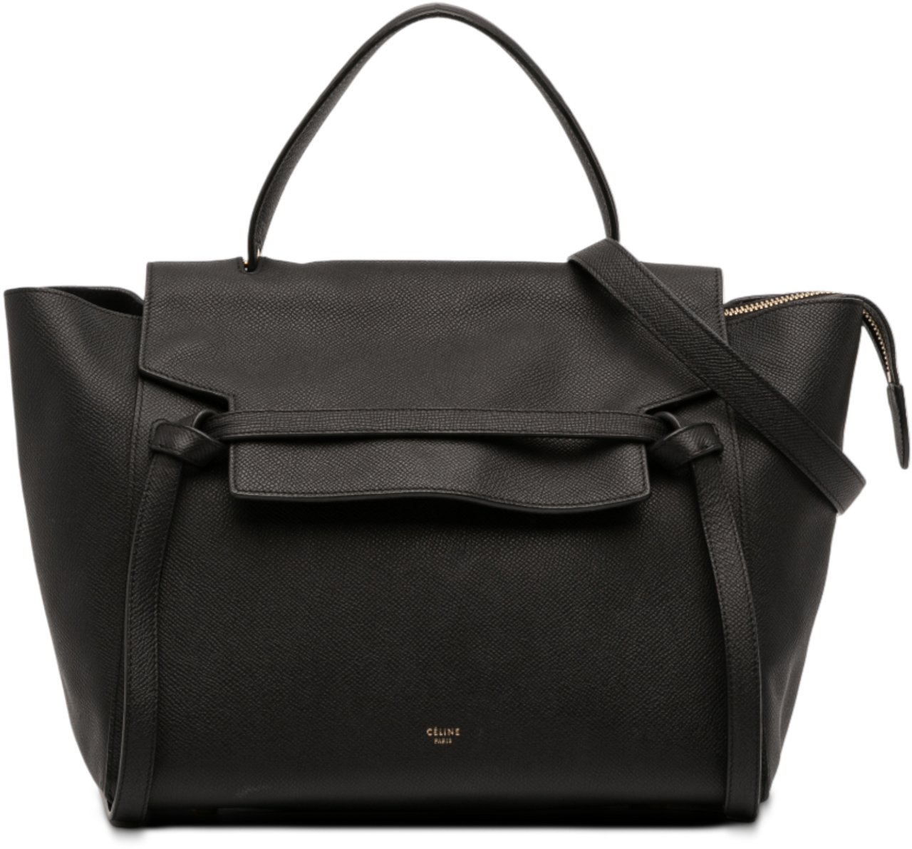 Celine Mini Grained Calfskin Belt Satchel Zwart