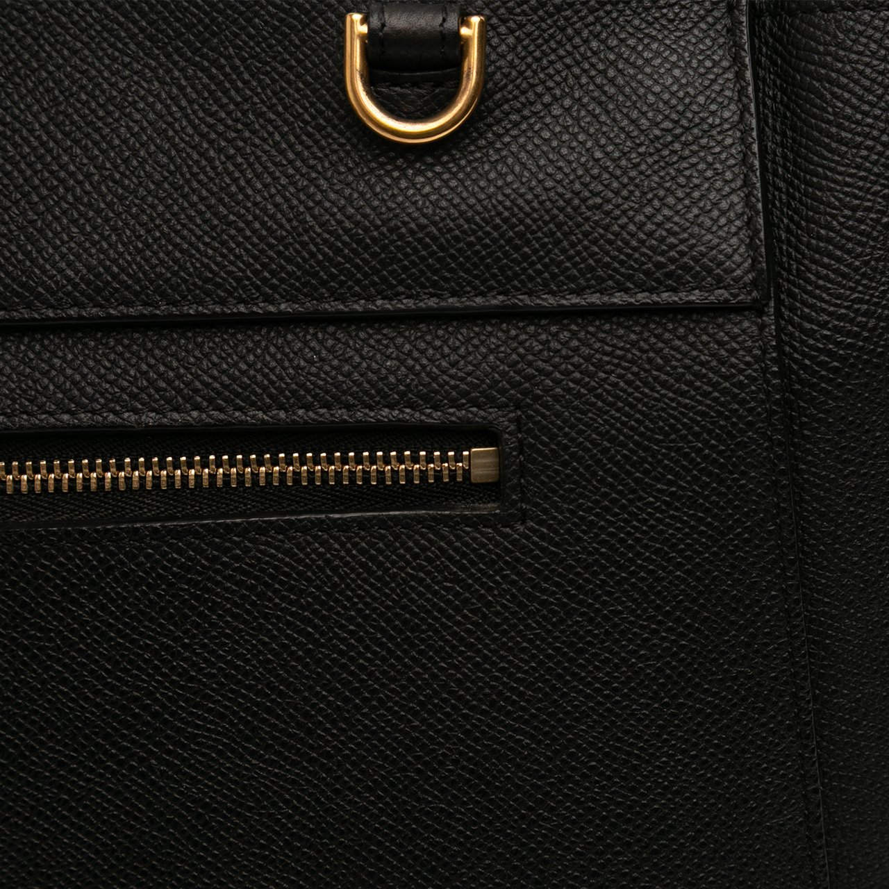 Celine Mini Grained Calfskin Belt Satchel Zwart