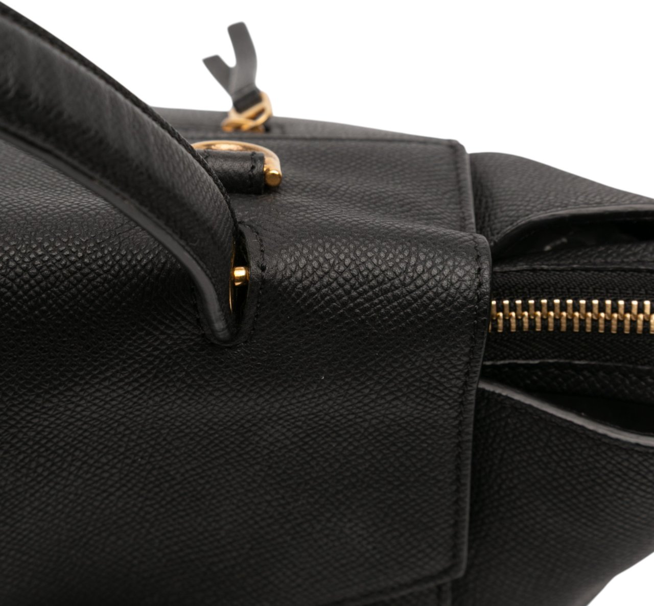 Celine Mini Grained Calfskin Belt Satchel Zwart