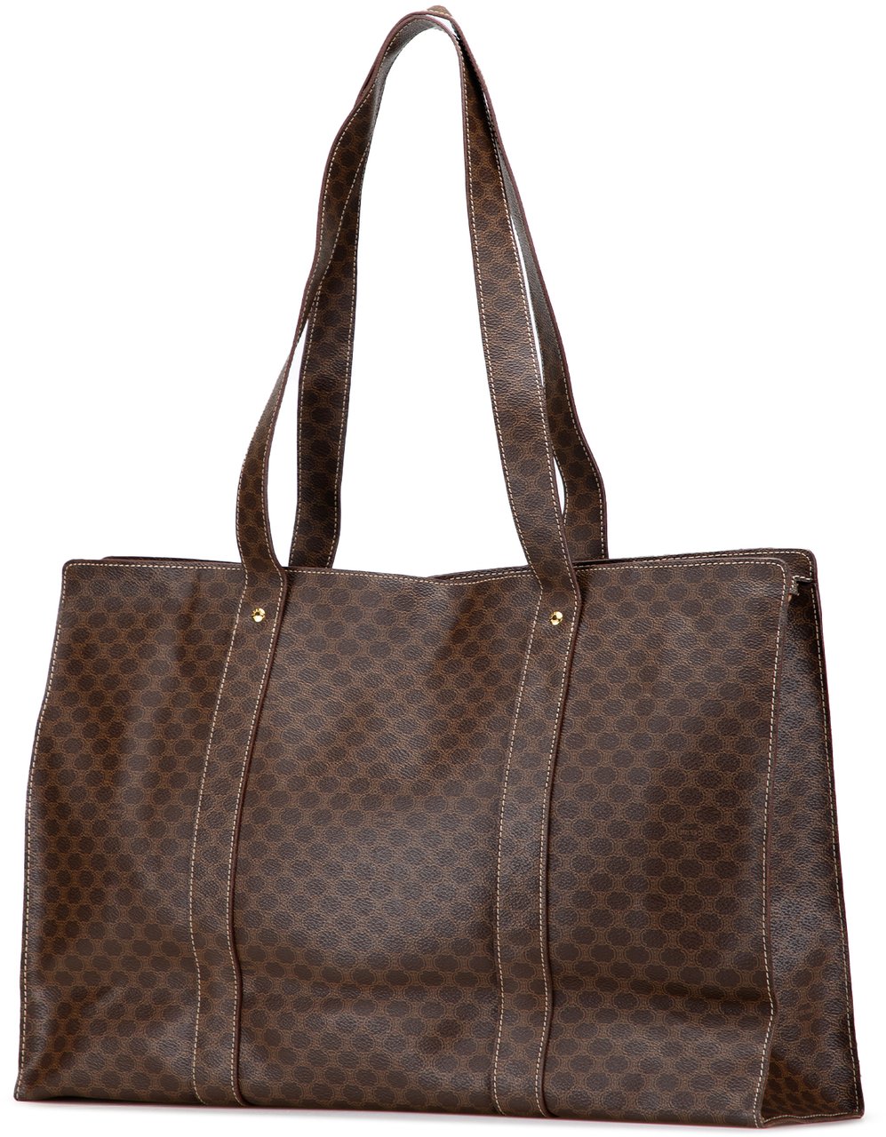Celine Macadam Coated Canvas Tote Bruin