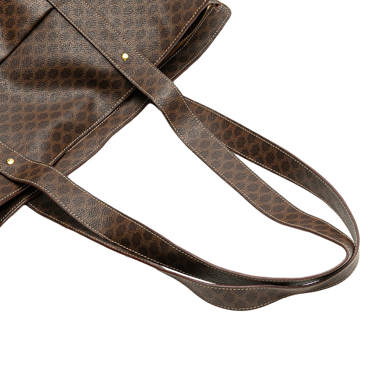 Celine Macadam Coated Canvas Tote Bruin
