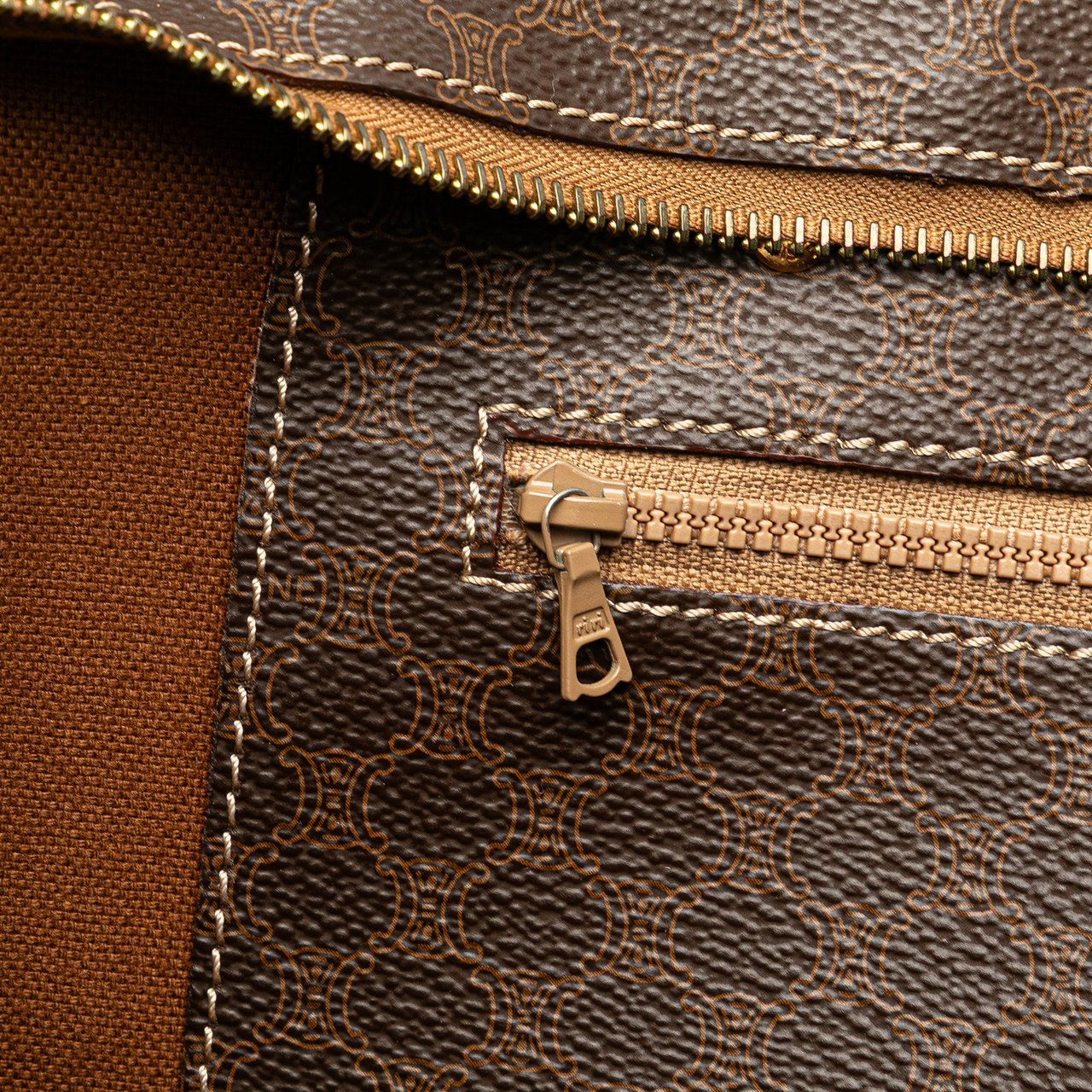 Celine Macadam Coated Canvas Tote Bruin