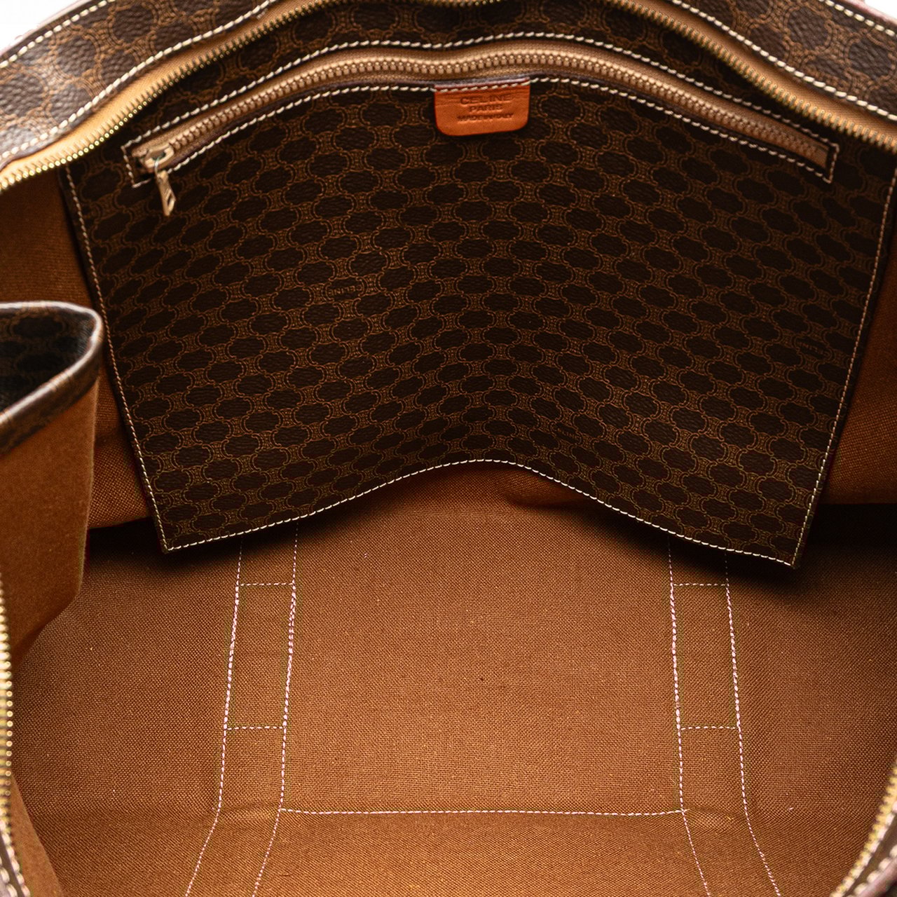 Celine Macadam Coated Canvas Tote Bruin