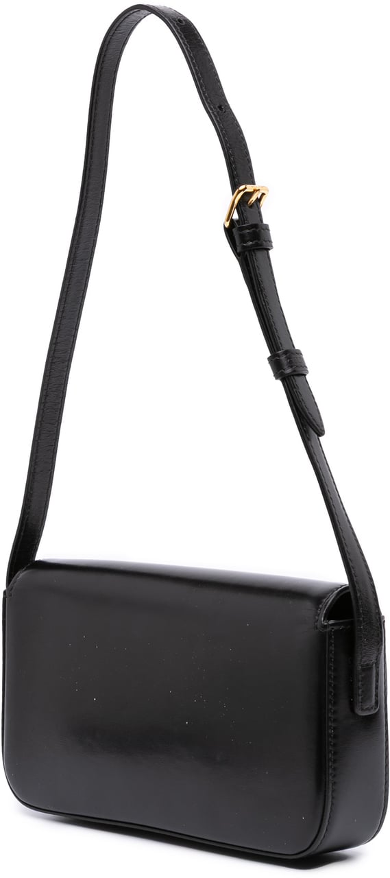 Celine Shiny Calfskin Claude Shoulder Bag Zwart