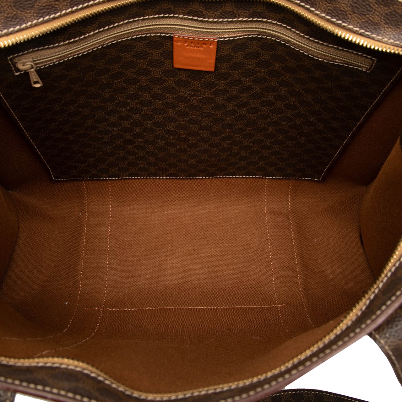 Celine Macadam Coated Canvas Tote Bruin