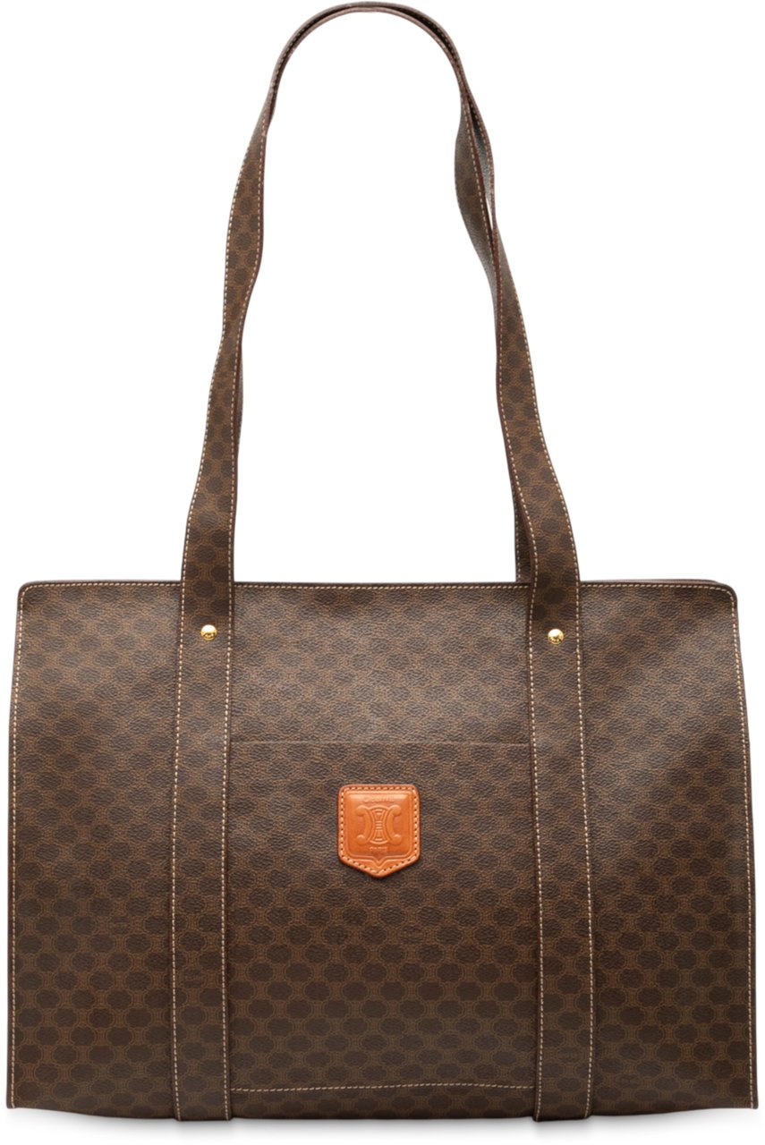 Celine Macadam Coated Canvas Tote Bruin