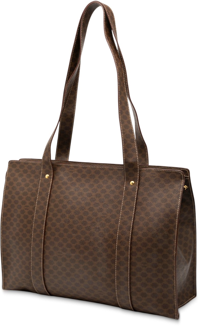 Celine Macadam Coated Canvas Tote Bruin