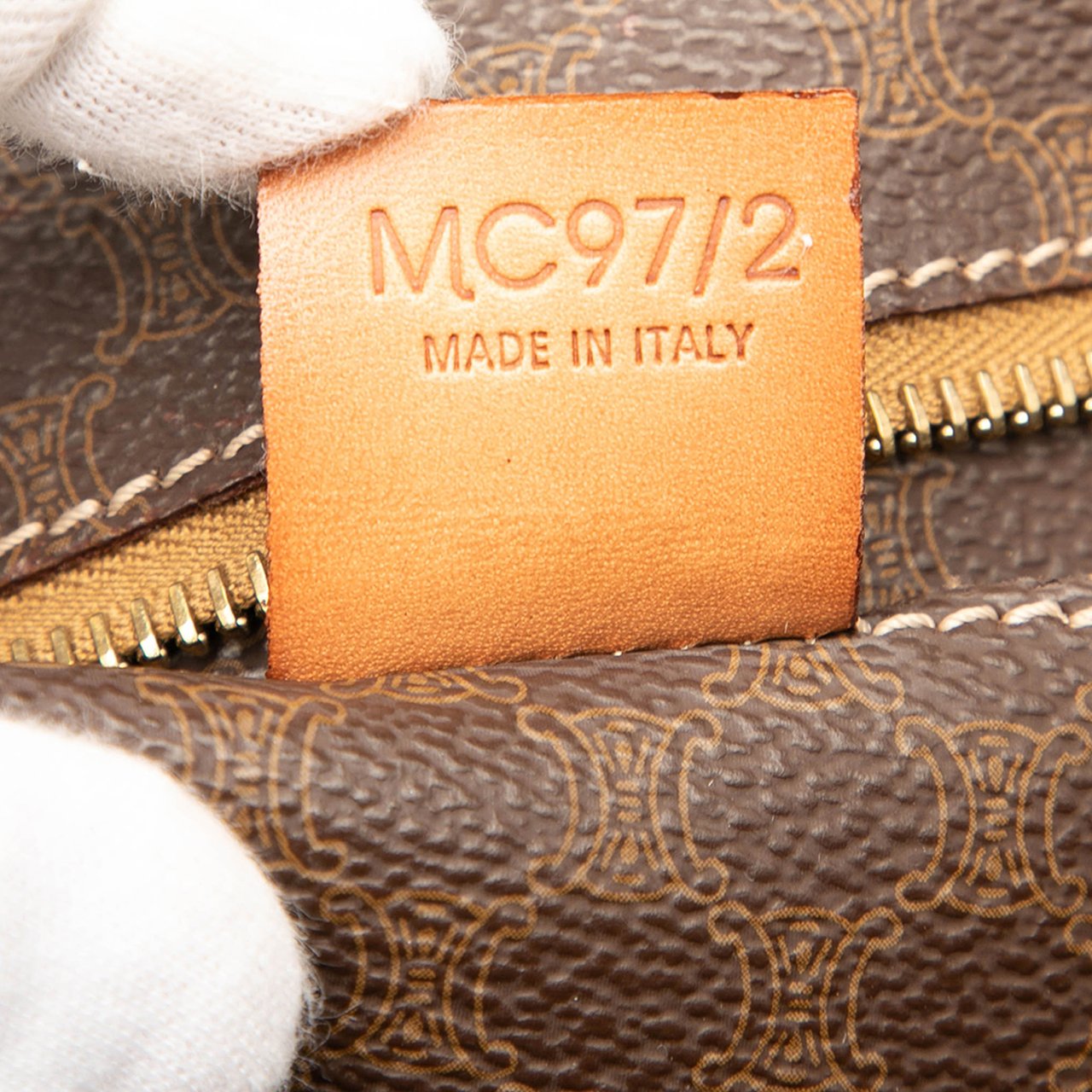 Celine Macadam Coated Canvas Tote Bruin