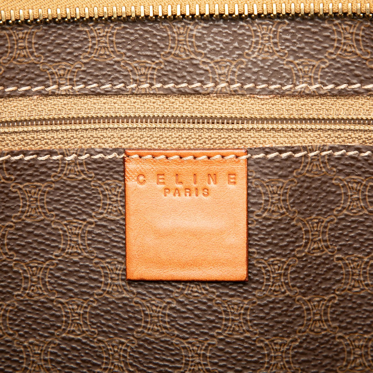 Celine Macadam Coated Canvas Tote Bruin