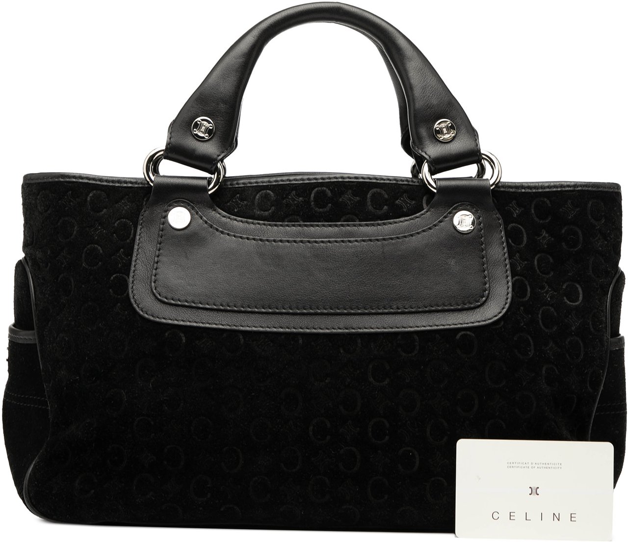 Celine C Macadam Suede Boogie Handbag Zwart