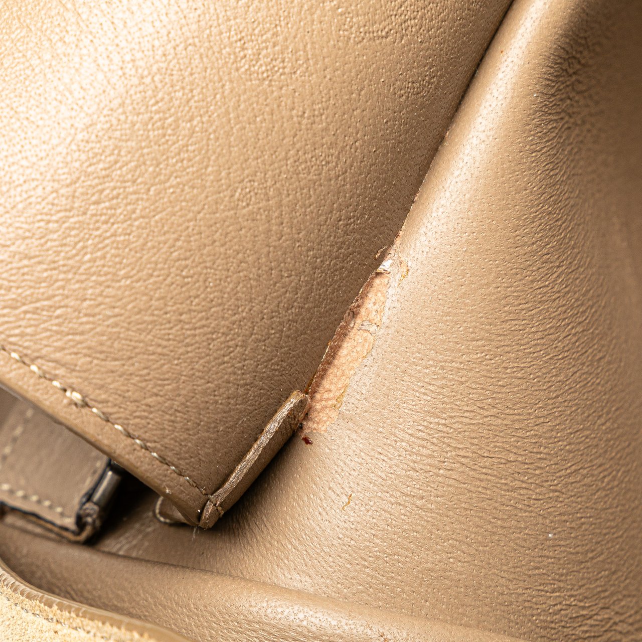Celine Medium Drummed Calfskin and Suede Trapeze Satchel Bruin