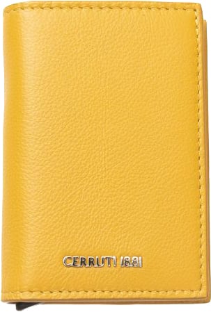 Cerruti 1881 Yellow Calfskin Men Wallet Divers