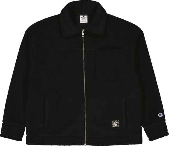 Champion Black Polyester Full-Length Jacket Zwart