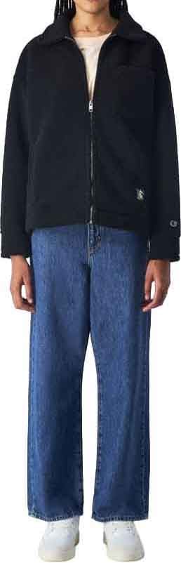 Champion Black Polyester Full-Length Jacket Zwart