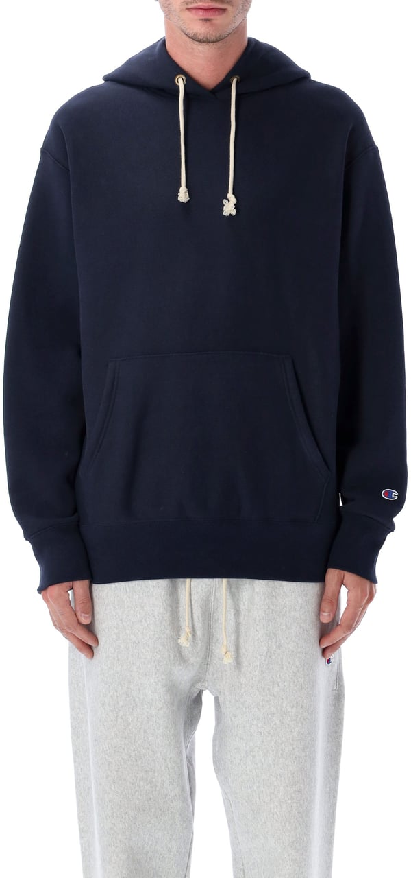 Champion Patch Hoodie Blu Blauw