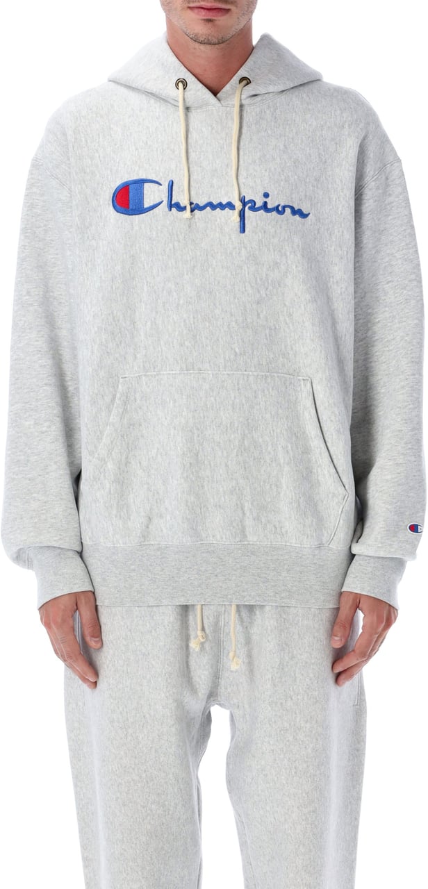 Champion Logo Hoodie Grigio Grijs