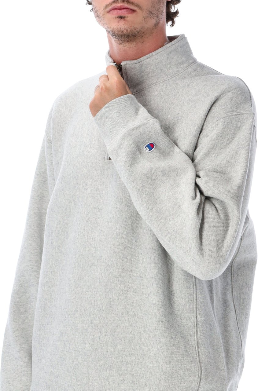 Champion Halfzip Patch Grigio Lichtgrijs